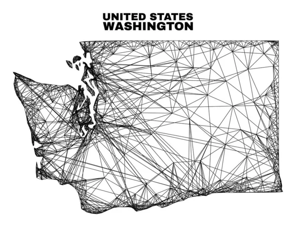 Malla irregular lineal Mapa del estado de Washington — Archivo Imágenes Vectoriales