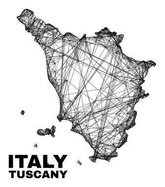Ağ Düzensiz Tuscany Bölgesi Haritası