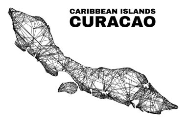 Düzensiz Ağ Curacao Adası Haritası
