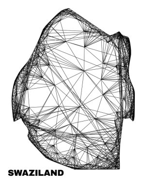 Ağ Düzensiz Ağ Svaziland Haritası
