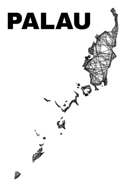 넷 Irregular Mesh Palau Map — 스톡 벡터