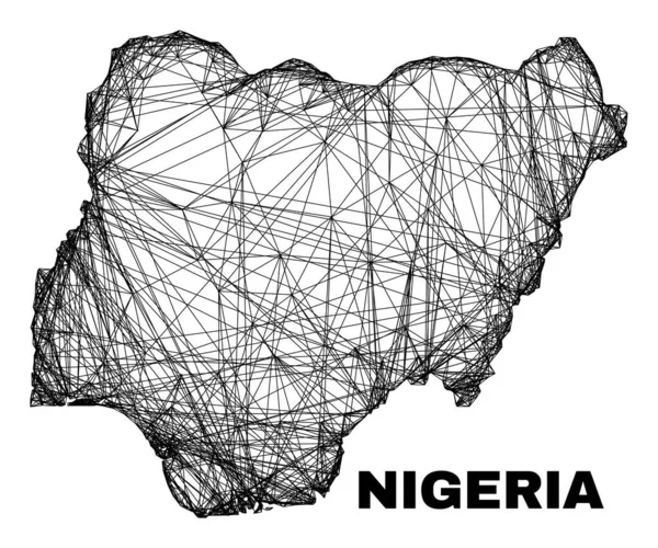 ネット不規則なメッシュ｜ナイジェリア地図 — ストックベクタ