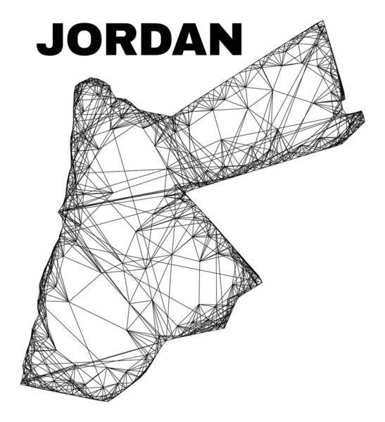 Liniowa nieregularna siatka Jordania Mapa — Wektor stockowy