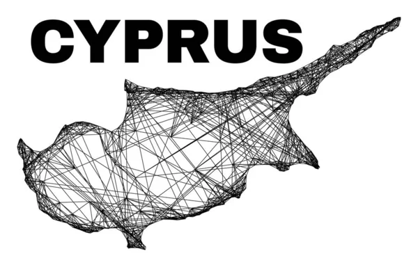 Lineaire onregelmatige Mesh Cyprus kaart — Stockvector