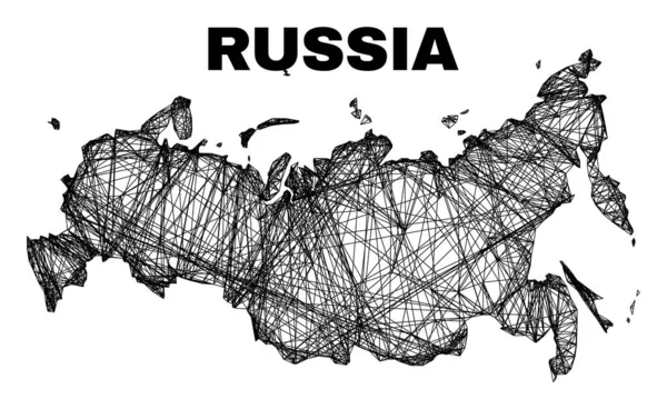 Tramado irregular malla Rusia mapa — Vector de stock