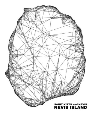 Ağ Düzensiz Izgara Nevis Adası Haritası