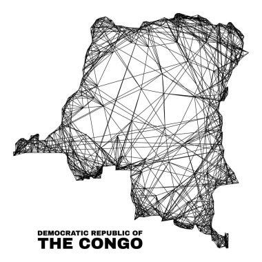 Doğrusal Düzensiz Kongo Haritası Demokratik Cumhuriyeti