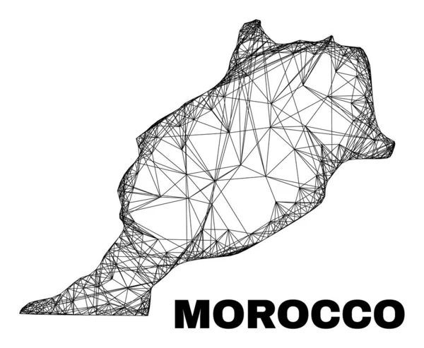 Mapa de Malha irregular linear Marrocos — Vetor de Stock