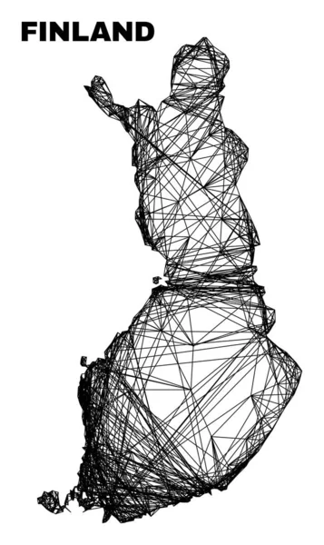 Hatched Irregular Mesh Finlandia Mapa — Archivo Imágenes Vectoriales