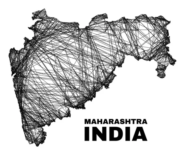 Nätet Oregelbunden Mesh Maharashtra State Map — Stock vektor