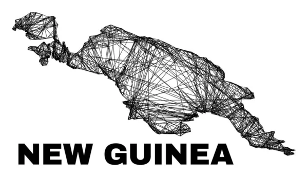 Red de malla irregular Nueva Guinea Mapa — Archivo Imágenes Vectoriales