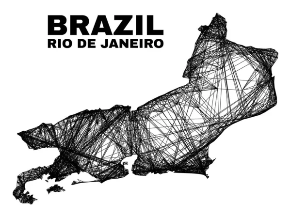 Mapa do Estado do Rio de Janeiro de malha irregular líquida —  Vetores de Stock