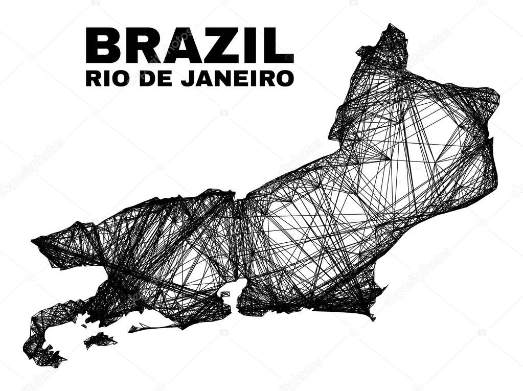 Net Irregular Mesh Rio De Janeiro State Map