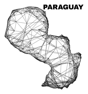 Ağ Düzensiz Paraguay Haritası