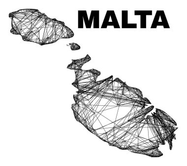 Net Düzensiz Izgara Malta Haritası