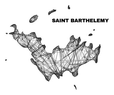 Ağ Düzensiz Izgara Saint Barthelemy Haritası