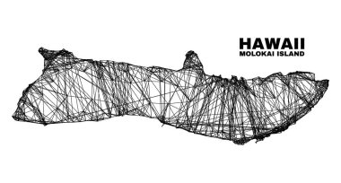 Ağ Düzensiz Ağ Molokai Adası Haritası