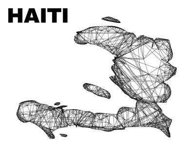 Ağ Düzensiz Ağ Haiti Haritası