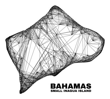 Ağ Düzensiz Küçük Inagua Adası Haritası