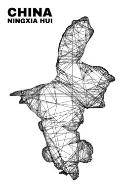 Doğrusal Düzensiz Ağ Ningxia Hui Bölgesi Haritası