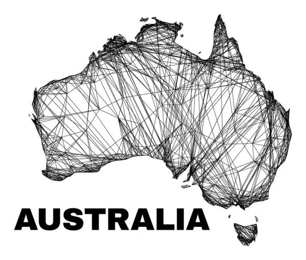 Mapa de malha irregular linear Austrália —  Vetores de Stock