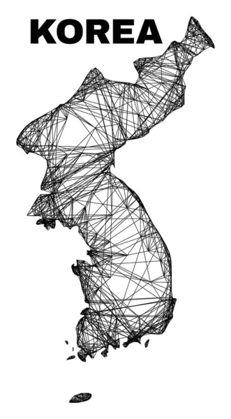 Malla irregular lineal Mapa de Corea — Vector de stock