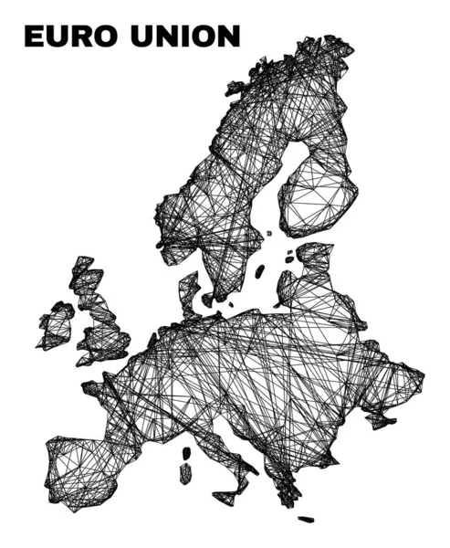 Réseau maillage irrégulier Euro Union Carte — Image vectorielle