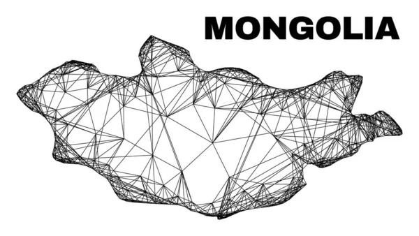 Net Düzensiz Moğolistan Haritası — Stok Vektör