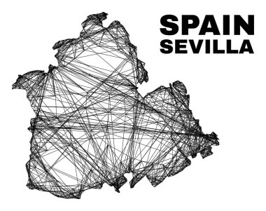 Net Düzensiz Sevilla Bölgesi Haritası