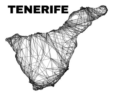 Ağ Düzensiz Ağ Tenerife Haritası