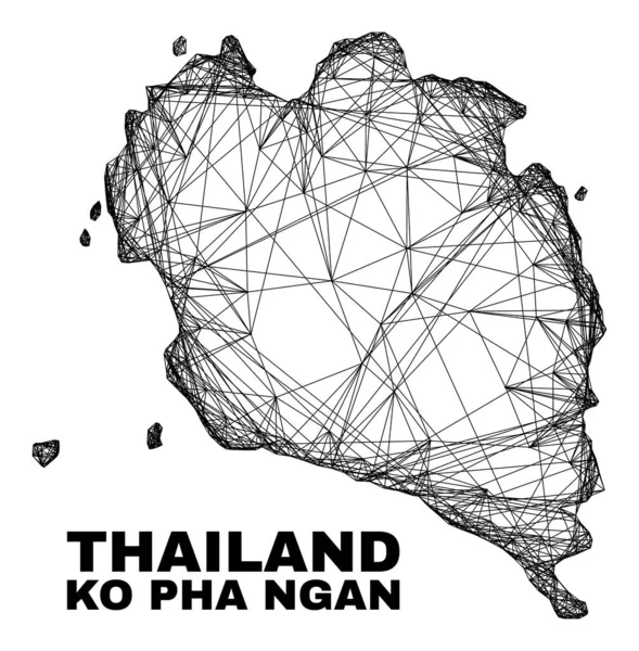 Мережа нерегулярних Mesh Ko Фа Нгама Карта — стоковий вектор