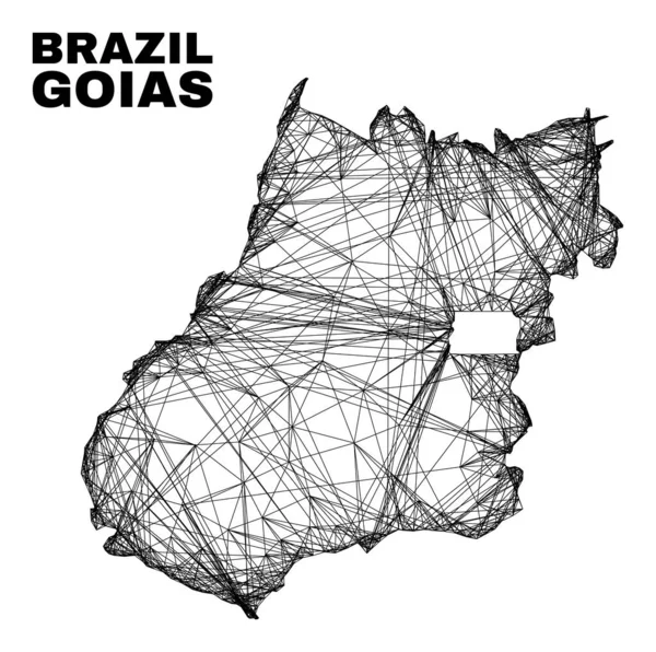 Hatched Irregular Mesh Goiás Mapa do Estado —  Vetores de Stock