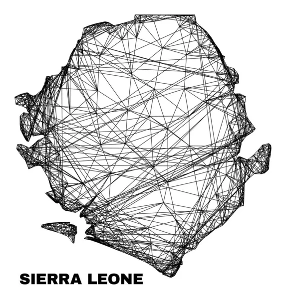Ağ Düzensiz Sierra Leone Haritası — Stok Vektör