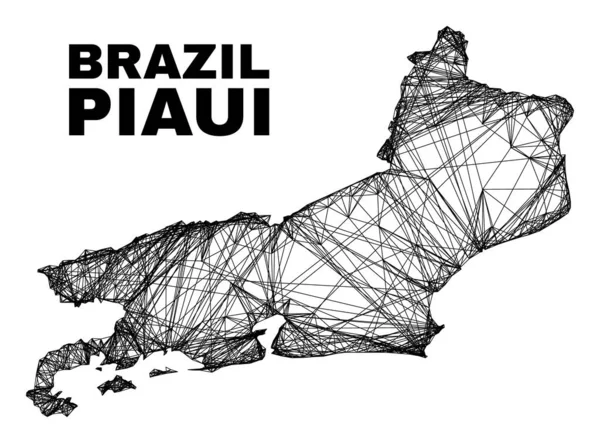 Mapa del estado de Piaui de malla irregular eclosionada — Archivo Imágenes Vectoriales