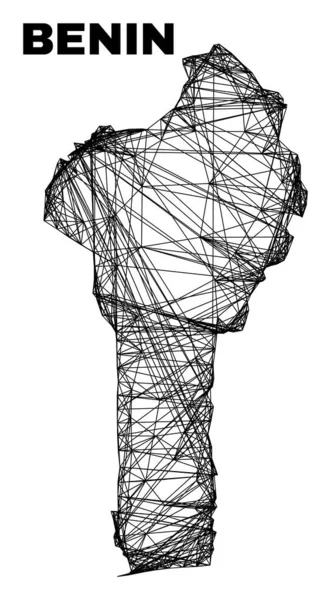 Carte nette du Bénin à mailles irrégulières — Image vectorielle