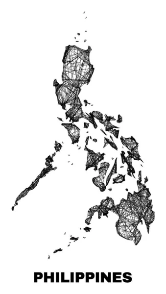 不规则网状菲律宾地图 — 图库矢量图片