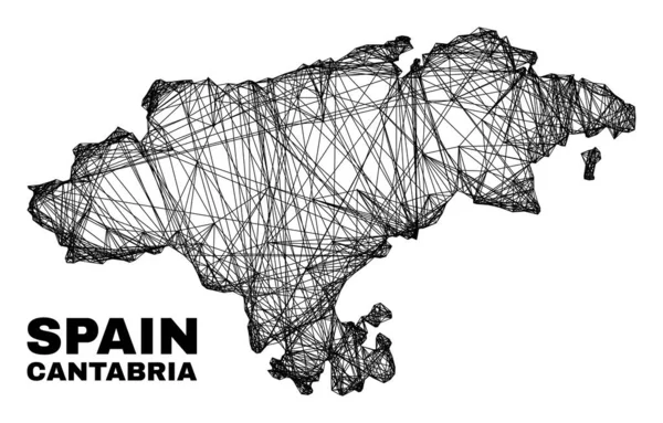Oregelbunden kläckning av kartan över provinsen Mesh Cantabria — Stock vektor