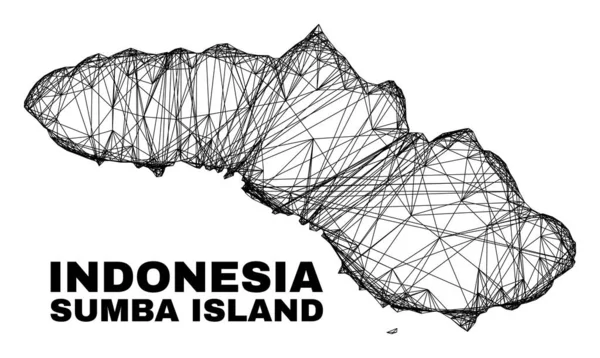 Vylíhnutá nepravidelná mapa ostrova Mesh Sumba — Stockový vektor
