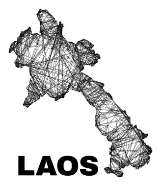 Net Düzensiz Ağ Laos Haritası