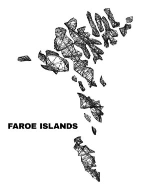 Net Düzensiz Ağ Faroe Adaları Haritası