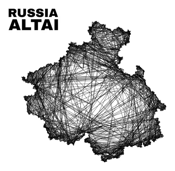 Hatched Irregular Mesh Altai Republic Map — стоковий вектор