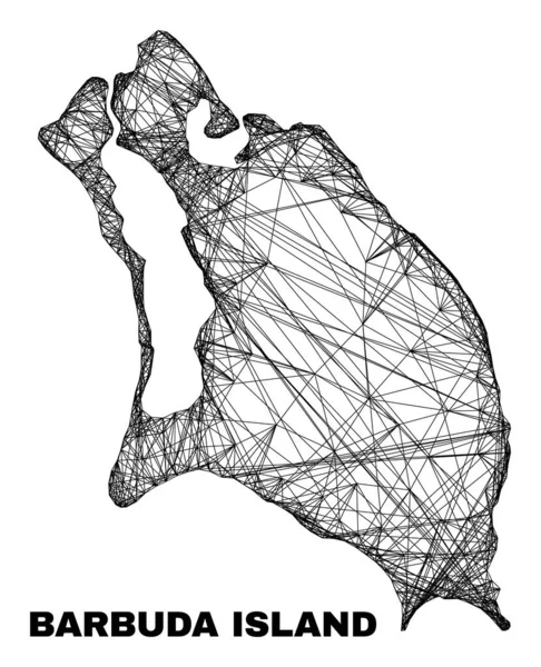 Netz Unregelmäßige Maschen Insel Barbuda Karte — Stockvektor