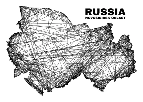 Карта Нерегулярной Меш Новосибирской области — стоковый вектор