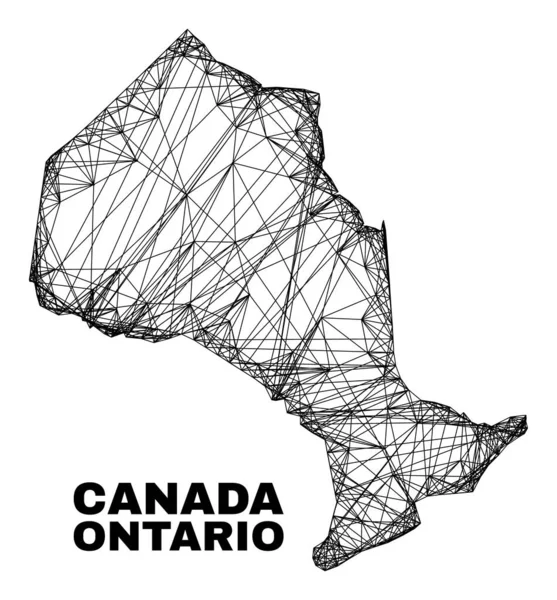 Red de malla irregular Mapa de la provincia de Ontario — Vector de stock