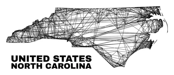 Lineaire onregelmatige Mesh North Carolina State Map — Stockvector