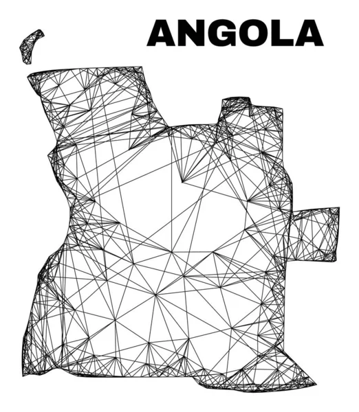 Netwerk Onregelmatige Mesh Angola Kaart — Stockvector
