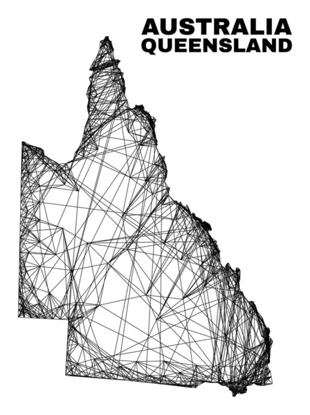 不規則な網オーストラリアクイーンズランド州地図 — ストックベクタ