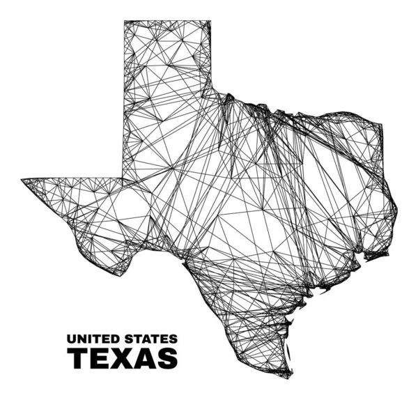 Mapa estatal de Texas de malla irregular eclosionada — Archivo Imágenes Vectoriales