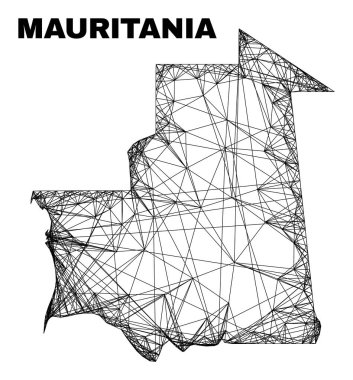 Doğrusal Düzensiz Izgara Moritanya Haritası