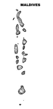 Net Düzensiz Izgara Maldivleri Haritası